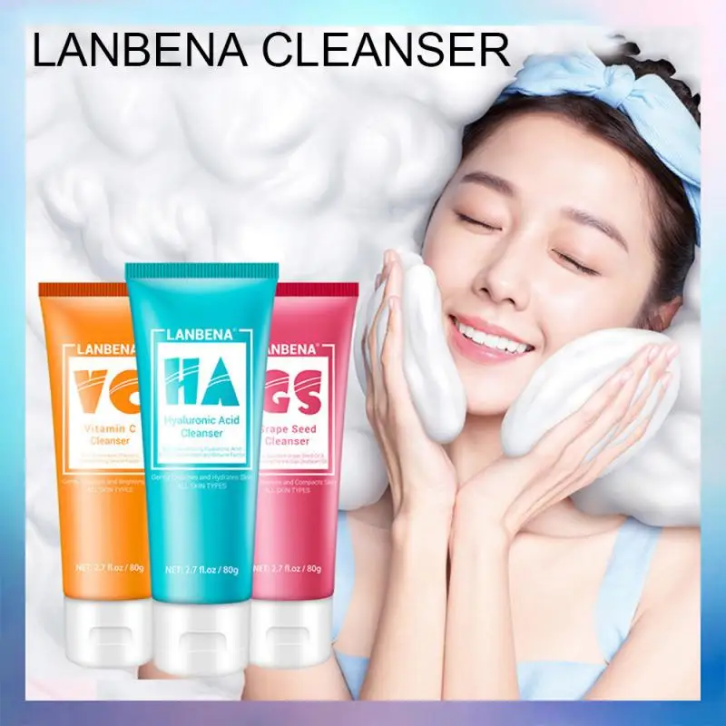 

Очищающее средство для лица LANBENA, пена для мытья лица, уход за лицом, скраб для лица, увлажняющее глубокое очищение, контроль жирности пор TSLM1