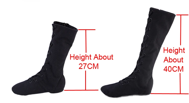 Высокие танцевальные ботинки для женщин парусиновые с боковой молнией и