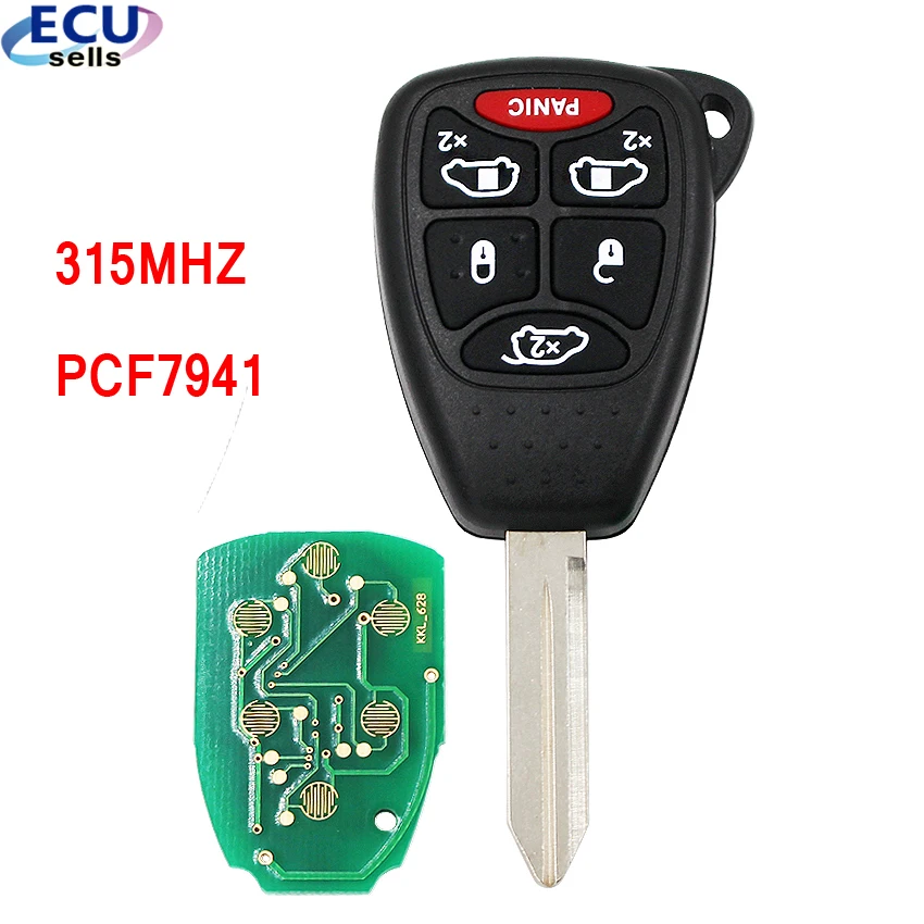 Дистанционный ключ без ключа 5 + 1B ФОБ чип ID46 315 МГц для Chrysler DODGE Grand