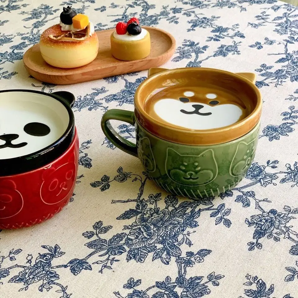 Креативная Корейская керамическая кружка 300 мл чашки для завтрака кофе чая