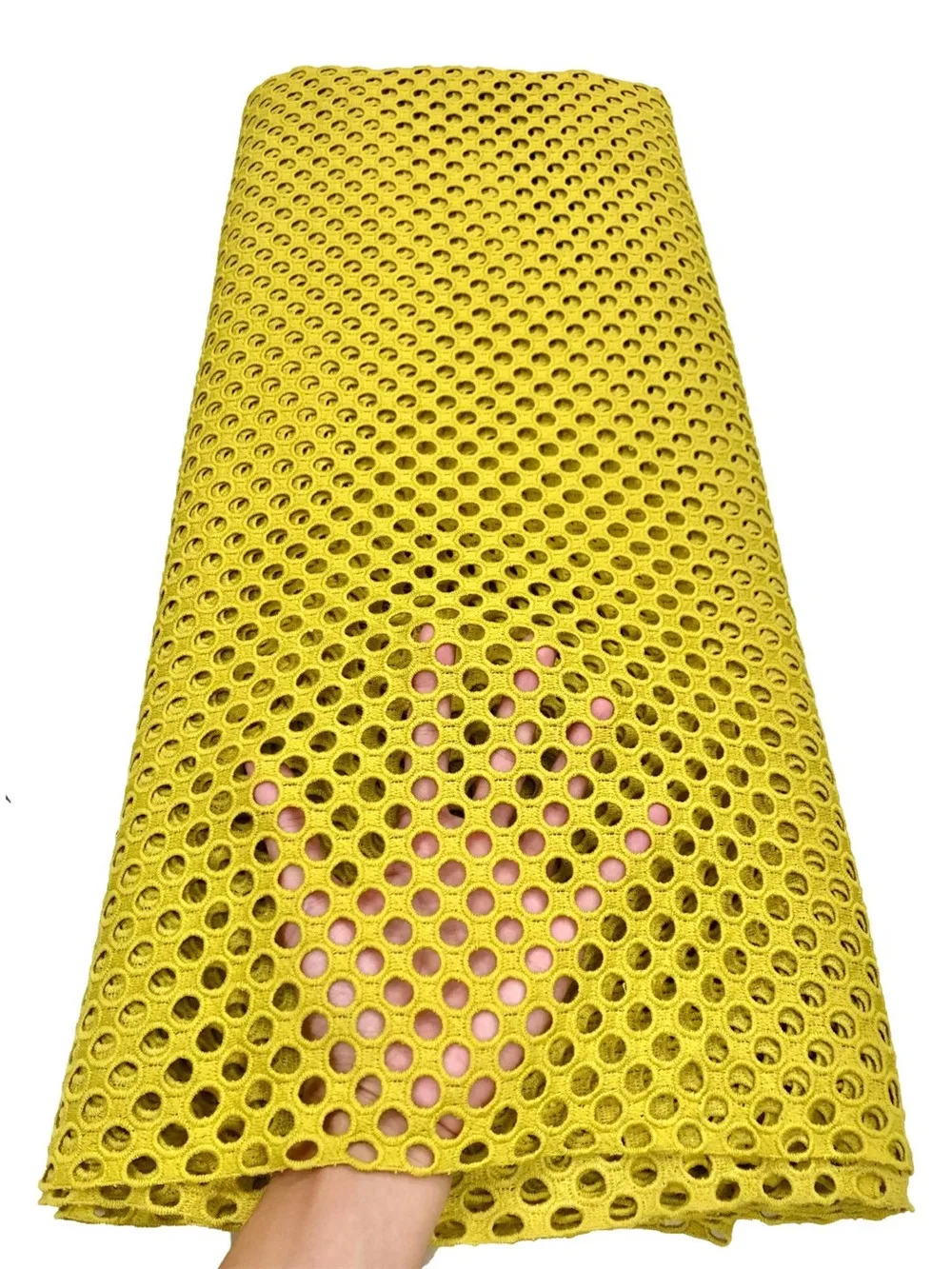 

NI.AI High Quality Red Water Soluble French Lace Embroidery African Cord Guipure French Lace Fabric For Nigerian Wedding NI3751