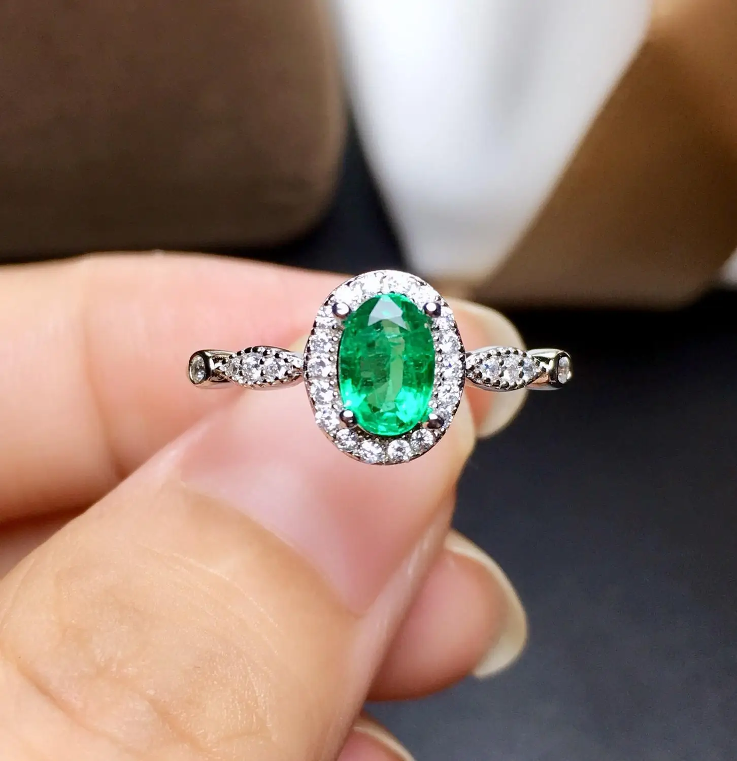 

SHILOVEM, Настоящее серебро 925 пробы, натуральный изумруд, классические кольца, хорошее ювелирное изделие для женщин, свадебный подарок, новое р...