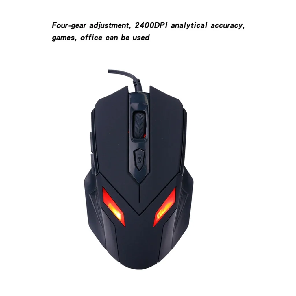 

Мышь игровая Проводная со светодиодсветильник кой, 2400DPI, USB