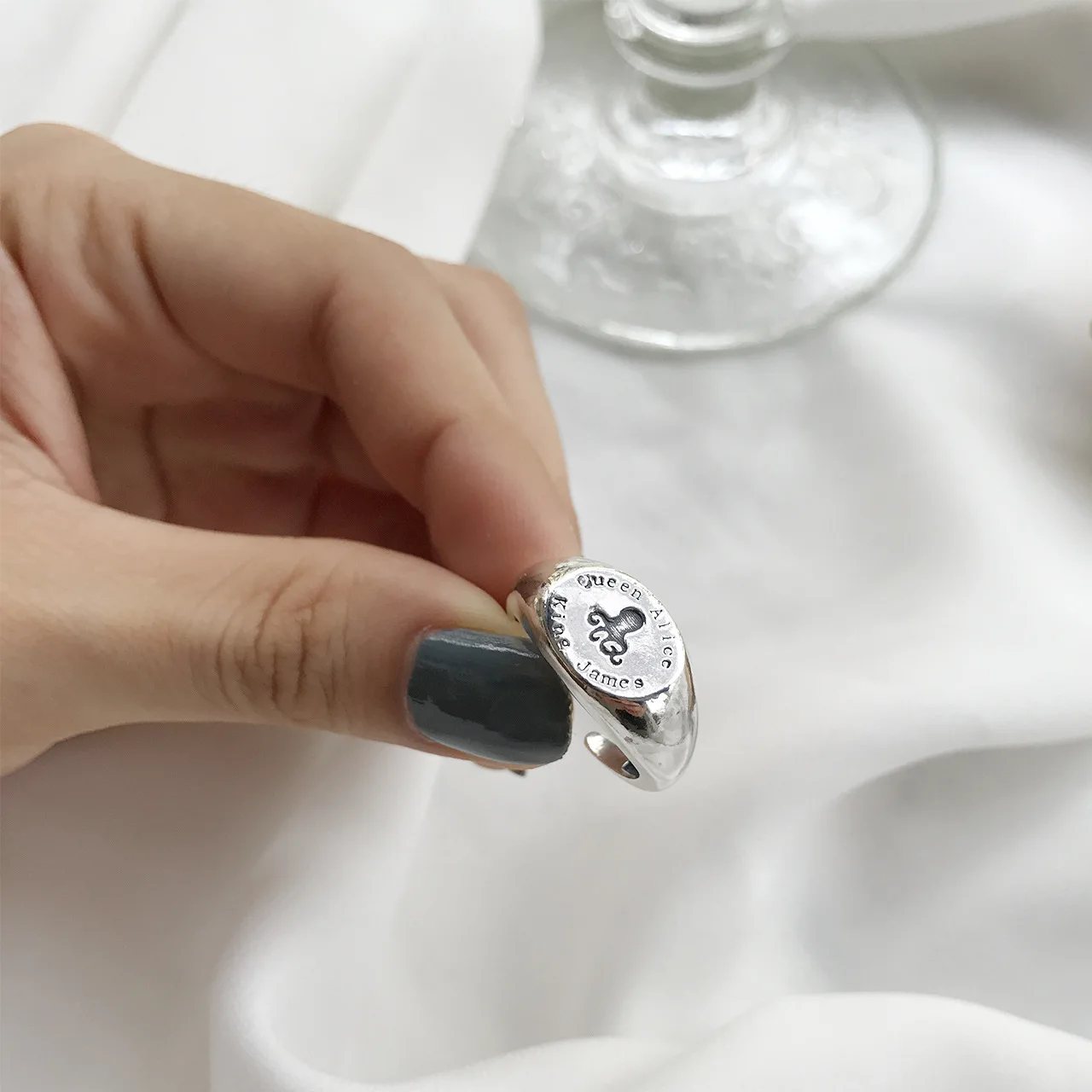 

Южнокорейское корейское кольцо в Корейском стиле S925 тонкое серебряное кольцо с осьминогом Открытое кольцо ретро крутое регулируемое сереб...