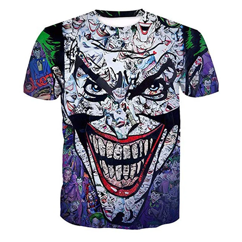 Cloudstyle 3D комический персонаж мужские футболки Джокер крутой смеющиеся быстрая