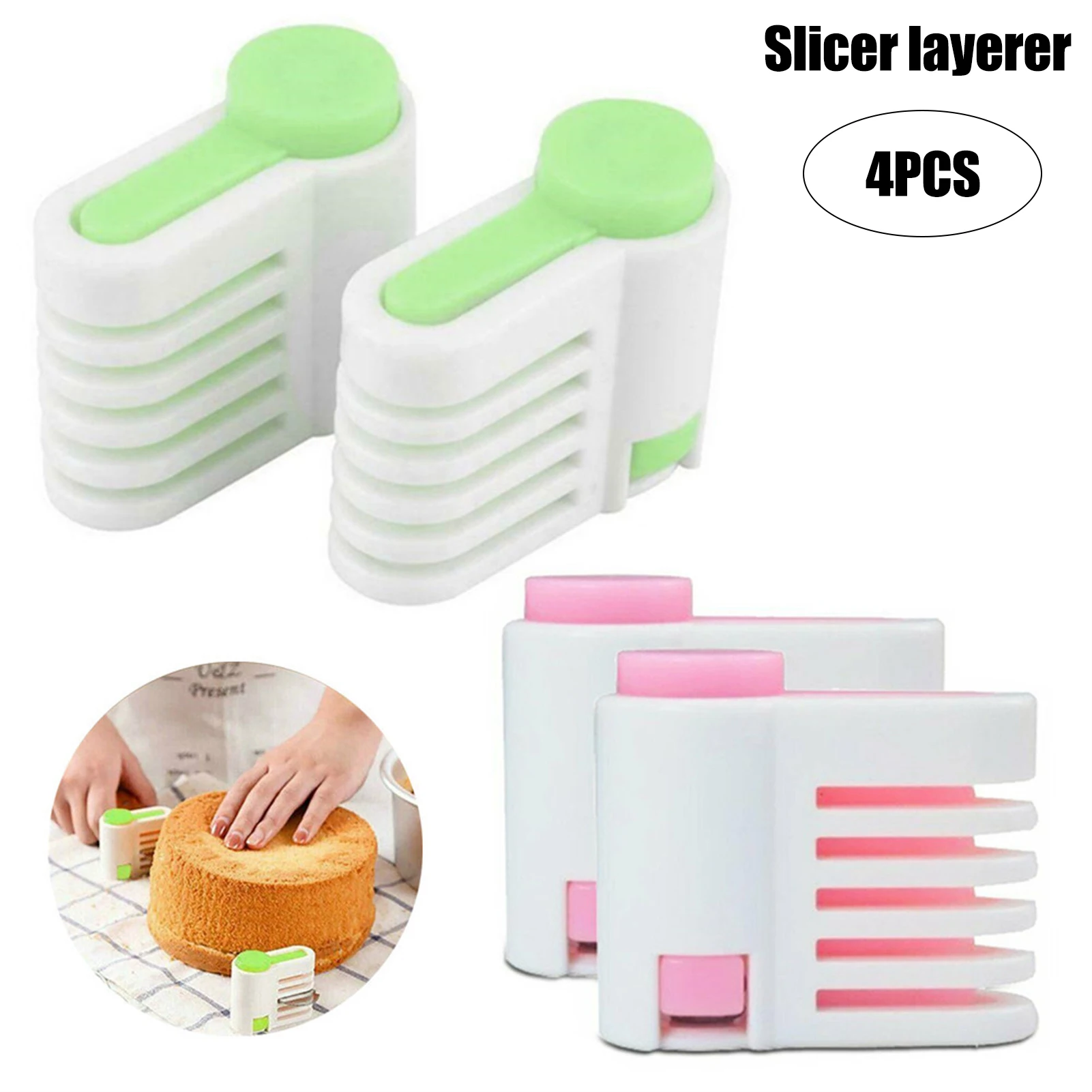

New 4PCS Cake Leveler Slicer 5 Different Thicknesses Bread Toast Cutting Fixator Practical Kitchen Gadgets Kitchen Gadget Sets
