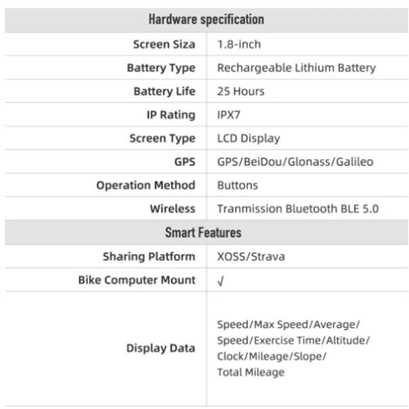 Беспроводной GPS Спидометр XOSS G/G + горный велосипед Bluetooth ANT компьютер для измерения