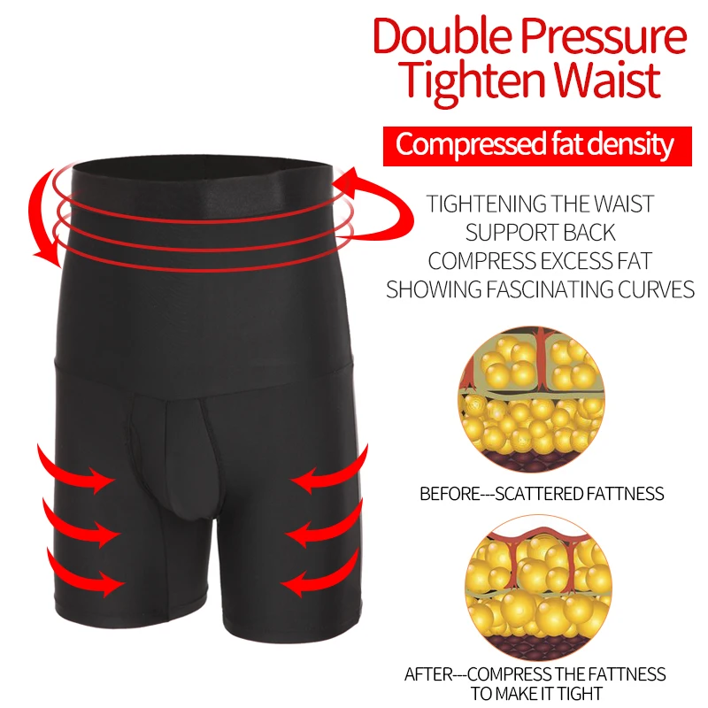 

Mens Body Shaper Compression Shorts Waist Trainer Tummy Control Slimming Shapewear Modeling Girdle Anti Chafing Boxer Underwear