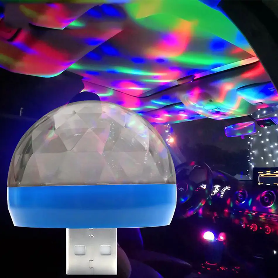 CARCTR светодиодная Автомобильная атмосферная лампа USB DJ RGB мини цветная