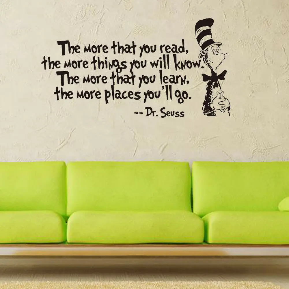 

Wall Sticker Home Office Decal DR SEUSS THE MORE THAT YOU READ YOU KNOW Fashion [4]