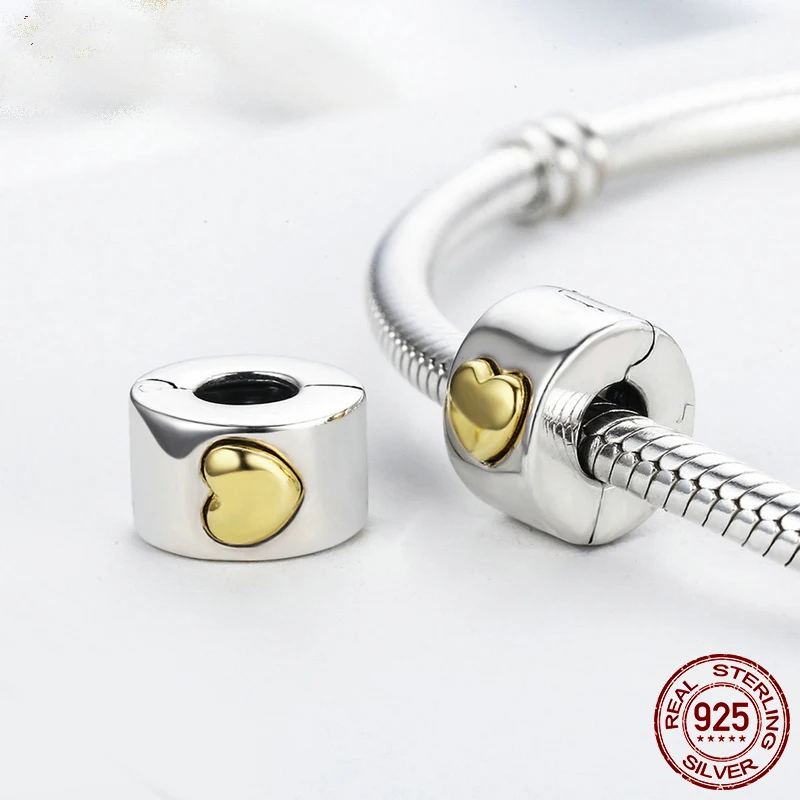 

Ahthen 925 Sterling Silver Beads Everbling Jewelry Classic Heart Clip Charms fit Original Pandora Bracelets for Women Jewelry