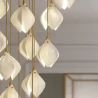 Керамический подвесной светильник в скандинавском стиле, изысканный потолочный светильник в форме бутона, лофт, лестница, ресторан, прикроватный декоративный светильник