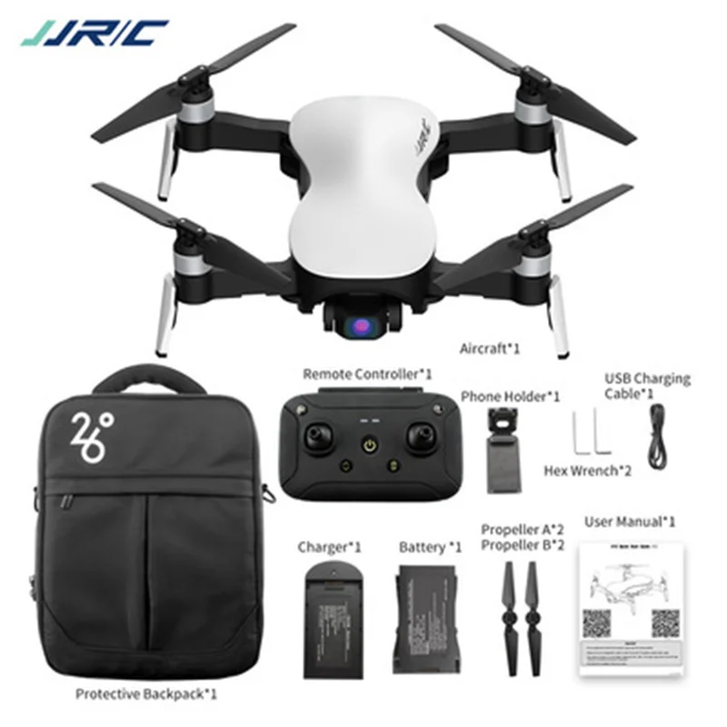 Квадрокоптер JJRC X12 складной с 3-осевым стабилизатором, GPS, Wi-Fi, FPV, 1080P, 4K, HD-камера
