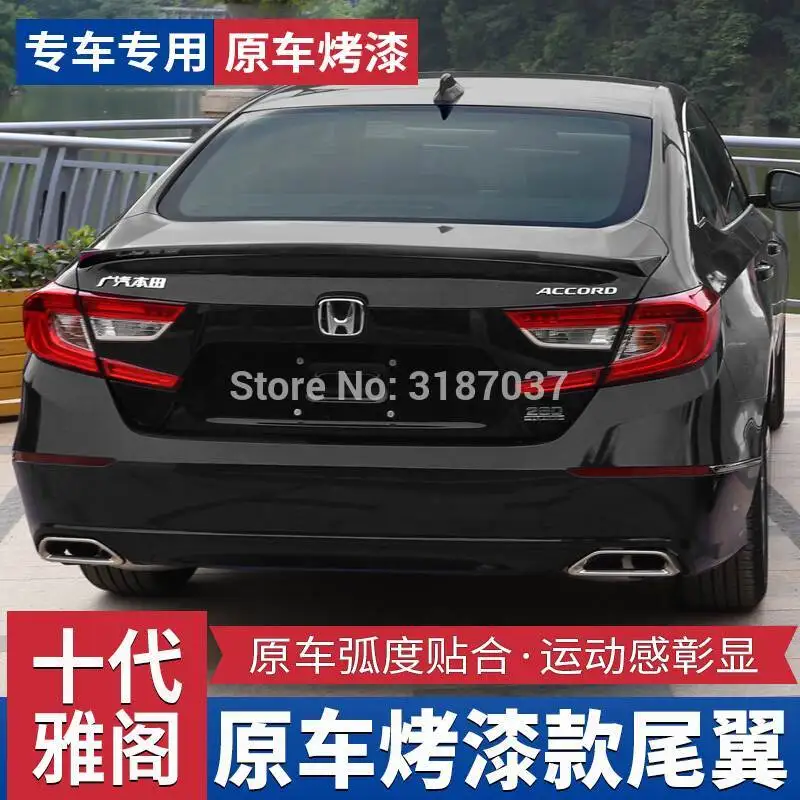 

For Honda Accord 2018 10Th Car Tail Wing DecoABS Plastic Unpainted Color Rear Roof Spoiler Wing Trunk Lip Boot Cover Car Styling