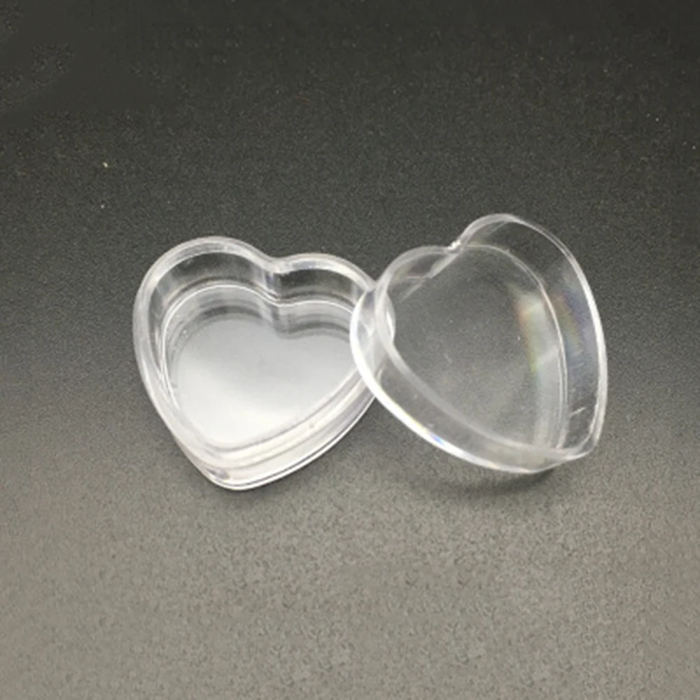 4 г пустой прозрачный пластиковый горшок для крема в форме сердца банки коробки