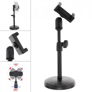 live broadcast extendable cell phone holder with lifting mount stand for vlog studio video chatting free global shipping