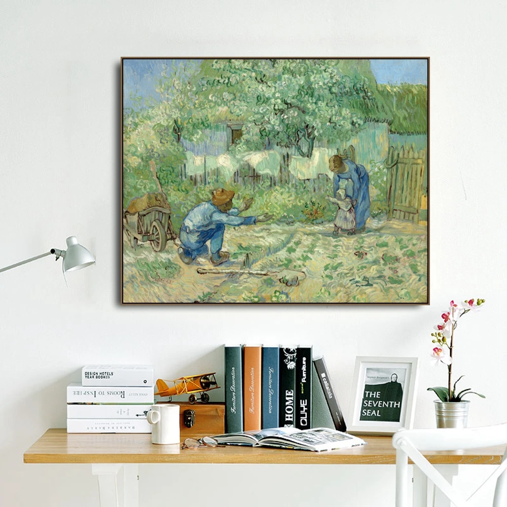 Cassisy Холст Картина маслом 《 первые шаги после Millet Vincent van Gogh художественный постер