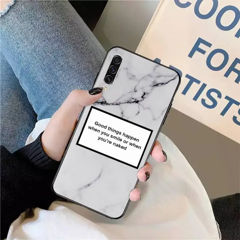 

Marble phrase text art Phone Case For Samsung galaxy S 9 10 20 A 10 21 30 31 40 50 51 71 s note 20 j 4 2018 plus