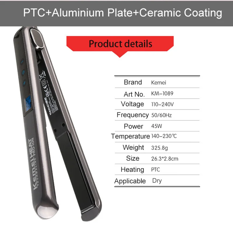 Кеми Надежное Управление Керамическим Покрытием Прямой Утюжок и Завивка Волос Кудряшки Выпрямитель Утюги Чапинья вкл.