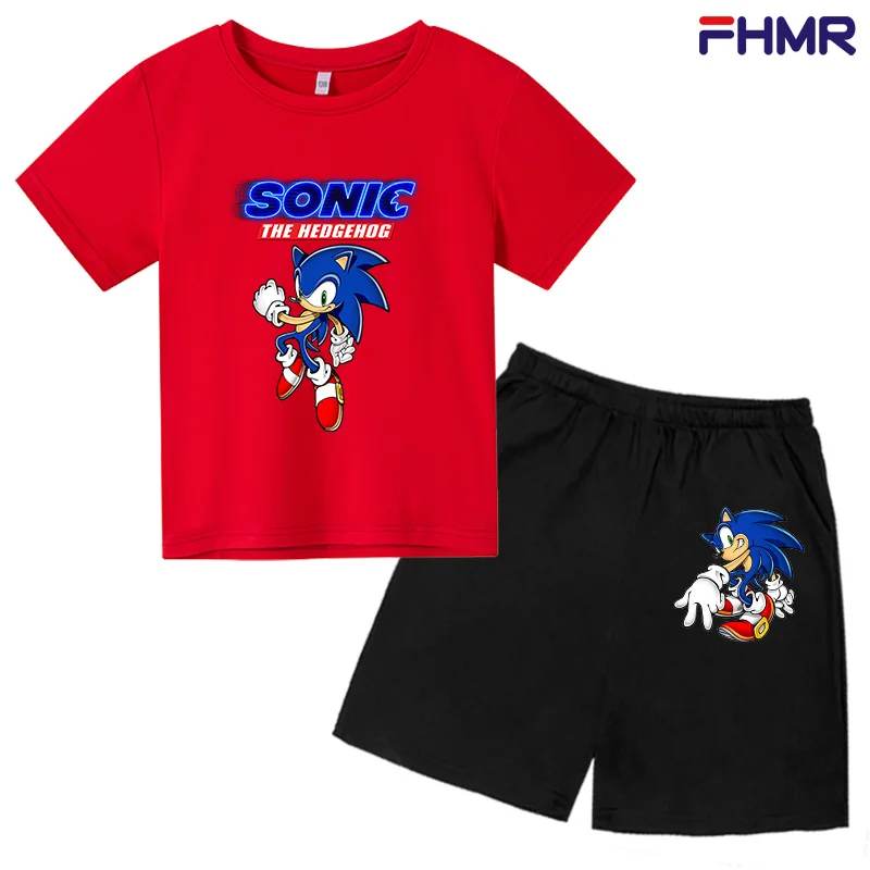 

For Boys Girls Ages 2 to 14, Summer T-Shirt and Shorts Printed Set