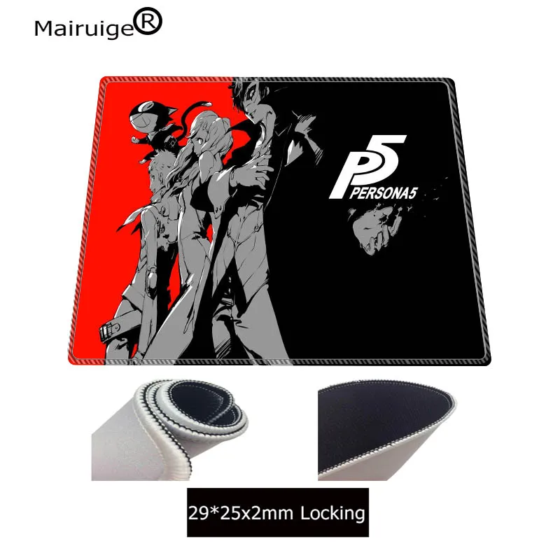 Большой Настольный коврик для мыши Mairuige Persona 5 из аниме с фиксируемой кромкой