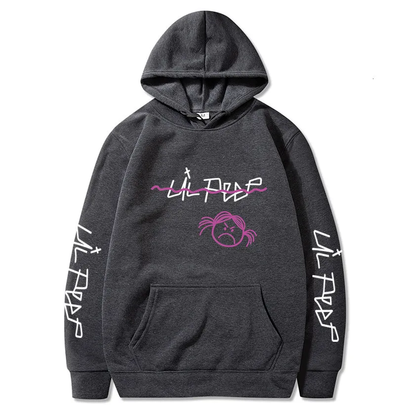 Lil Peep/толстовки с капюшоном Love lil. peep, мужские свитшоты, пуловер с капюшоном, свитшоты для мужчин/женщин, sudaderas cry, Детская уличная толстовка с капюшоном для мужчин - Цвет: Dark gray 70