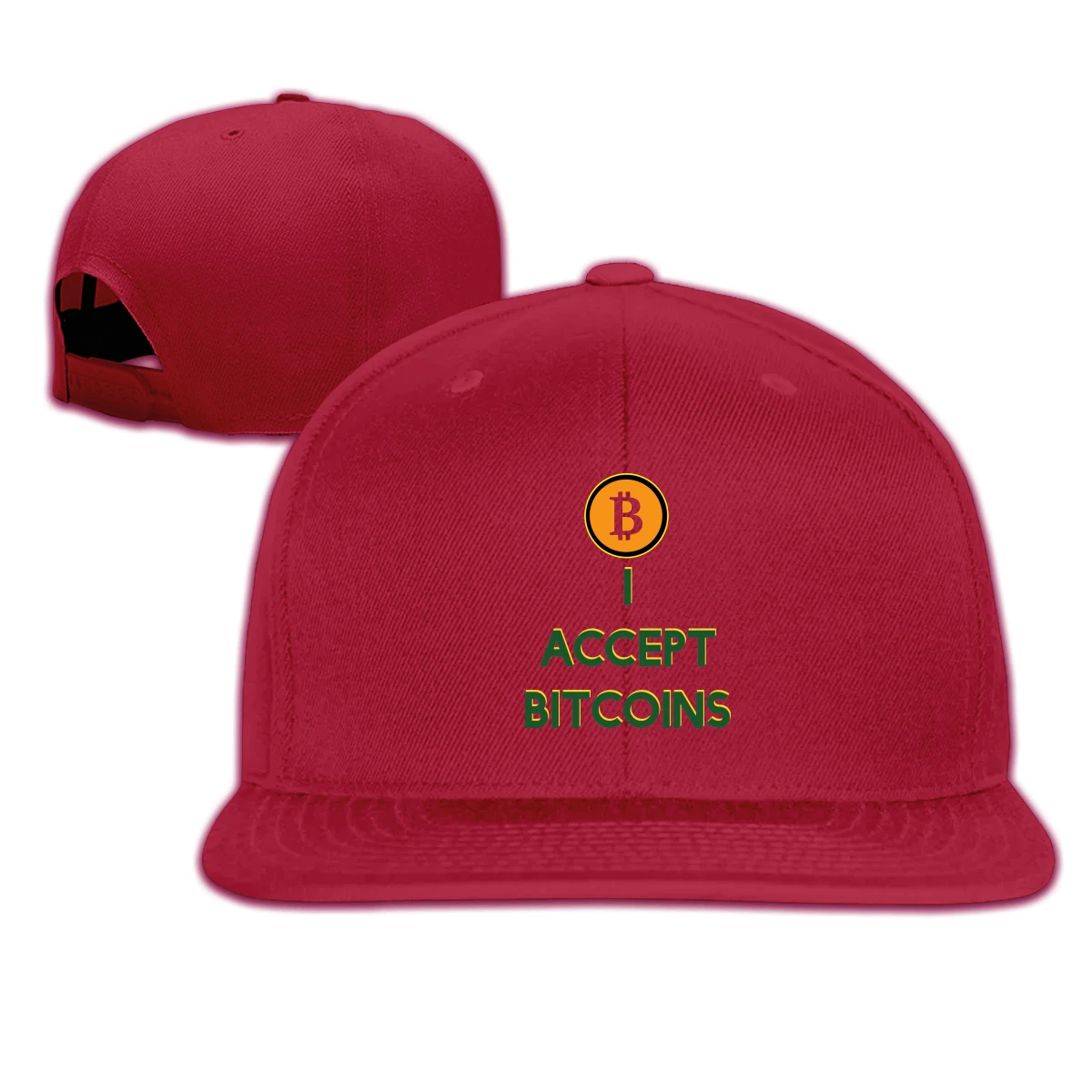

I Accept Bitcoin mens women's Fashionable breathable Sun Caps