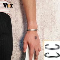 vnox oxidized antique stainless steel bangle for women menvintage simple basic unisex cuff braceletsolid metal viking jewelry