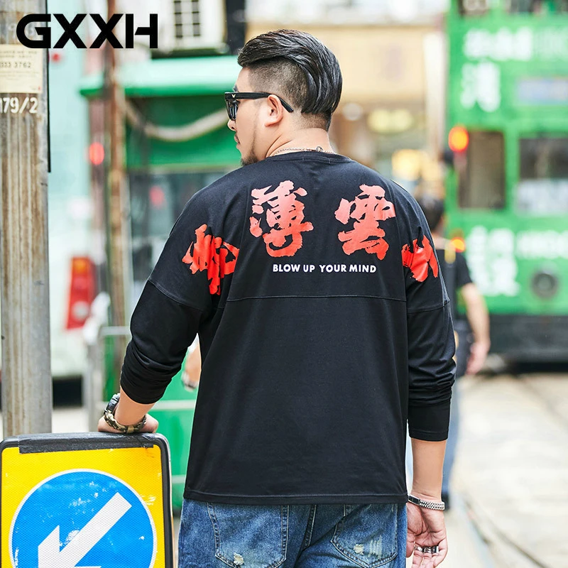 GXXH камуфляжная футболка Весна Осень Новая Мужская хлопковая футболка больших размеров XXL-7XL Мужская футболка больших размеров для 85-140 кг