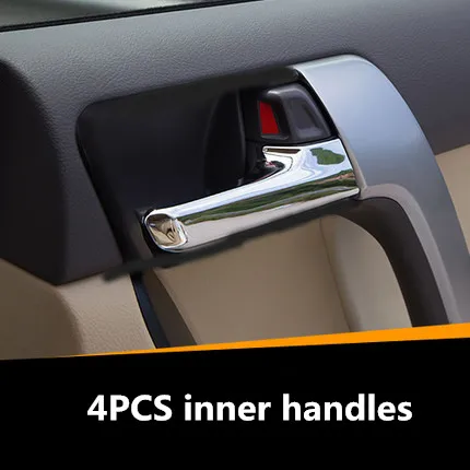 Inside handle Для Toyota Prado 150 2010 2011 2012 2013 АБС хромированная внутренняя дверная ручка переключатель крышка планки - Цвет: Inside handle