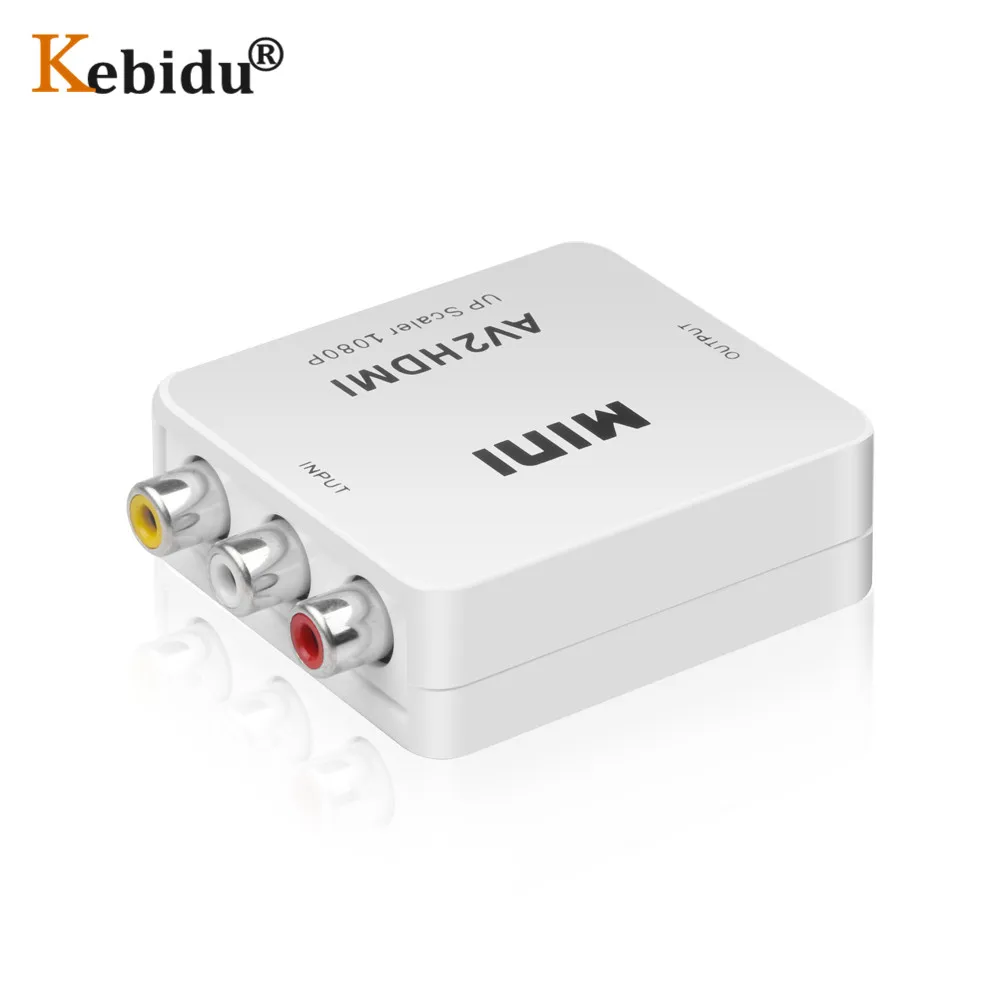 Kebidu Mini Composite AV CVBS к HDMI совместимому аудиоконвертеру HD 1080P RCA штекер гнездо AV2HDMI