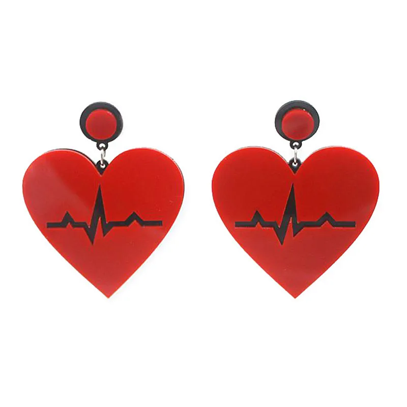 Новые модные медицинские серьги-капли с ЭКГ сердцебиения для женщин и девушек