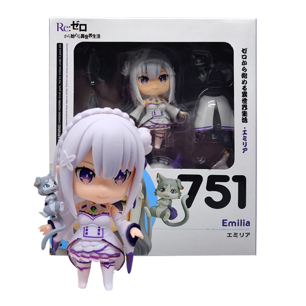 

Emilia 751 Q Version Re zero life In A Different World Anime Action Figure Collectible Model Figures Toys Kids Gift toys girls