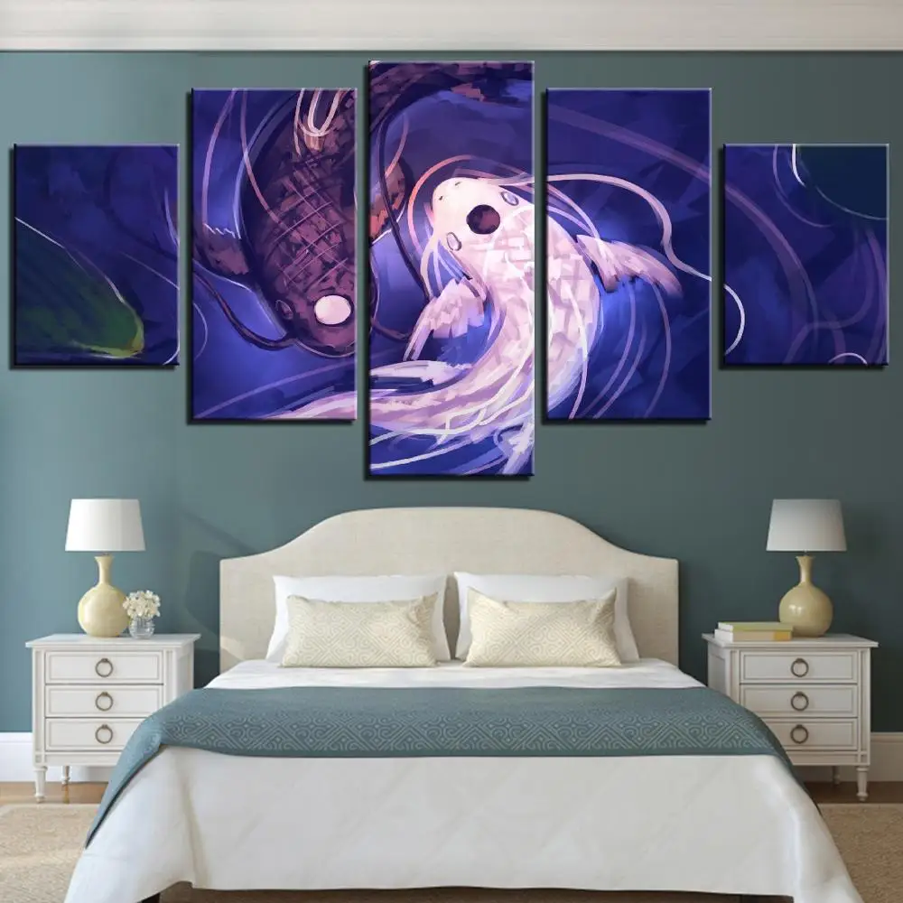 5 шт. настенный постер с рамкой изображением морской рыбы и Инь-Янь | Дом сад