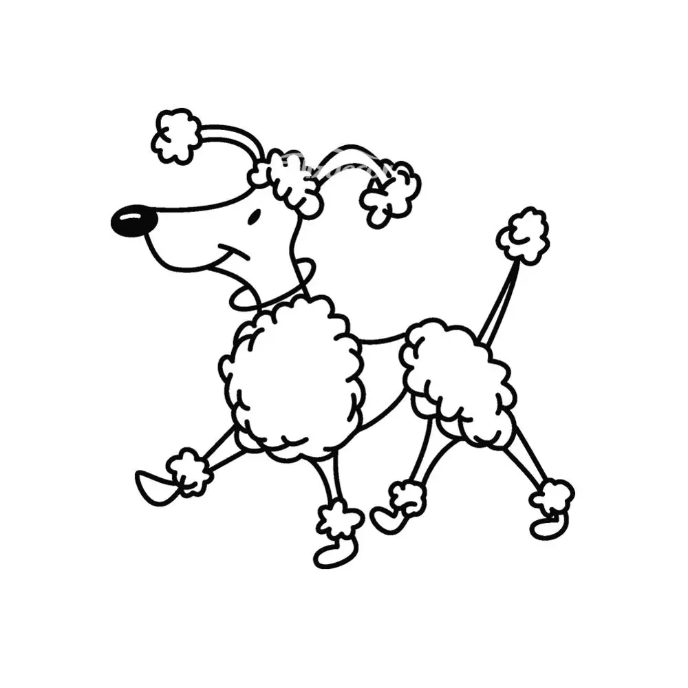 Пудель Собака прогулки виниловые наклейки для автомобиля Наклейка Высокое