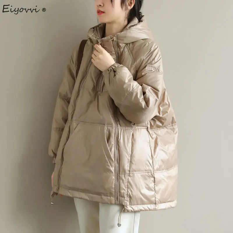 

Womens Down Winter Jackets Long Ultra Light Thin Casual Coat Puffer Jacket Slim Remove Hooded Parka Coats Outerwear
