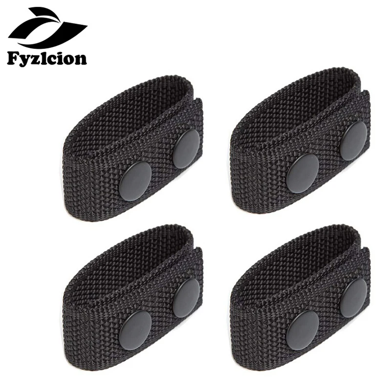 

4Pcs/Set Tactical Belt Buckle Police Military Accessory Double Snaps Nylon Tactical Belt Loop Holder Keeper