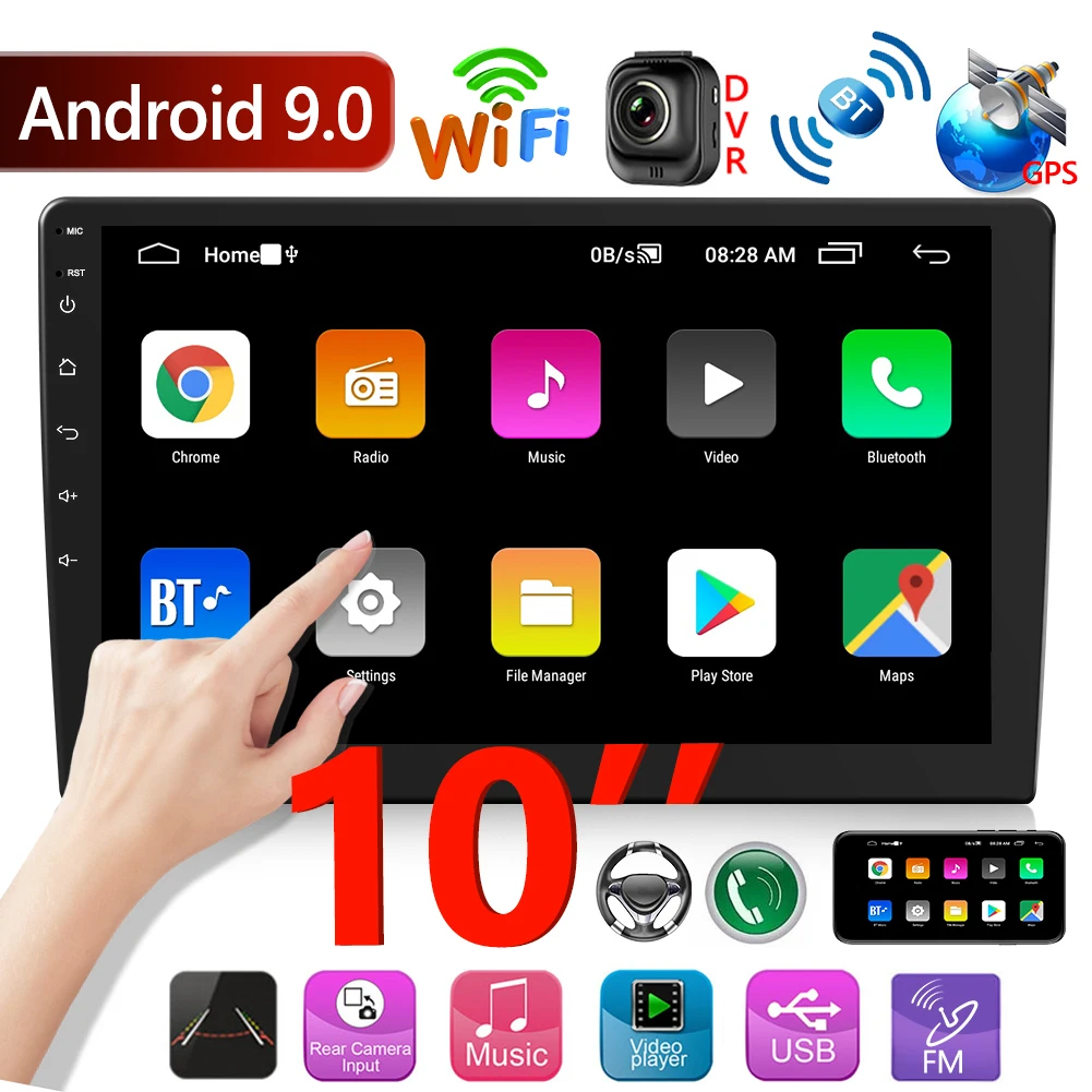 Автомагнитола 2 DIN 10 дюймов Android 9 0 GPS-навигация Bluetooth Wi-Fi | Автомобили и мотоциклы