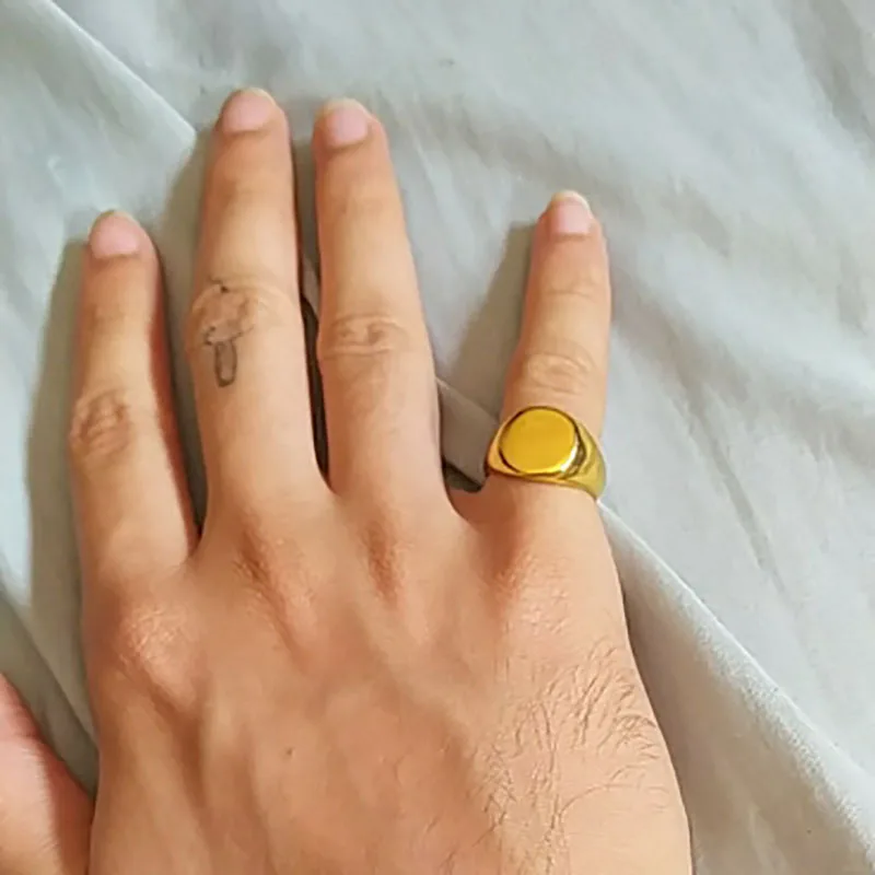 

Simple Men's Ring Punk Rock Smooth Irregular Round Circle Rings Signet Stainless Steel For Women Hip Hop Party Jewelry Male Anel