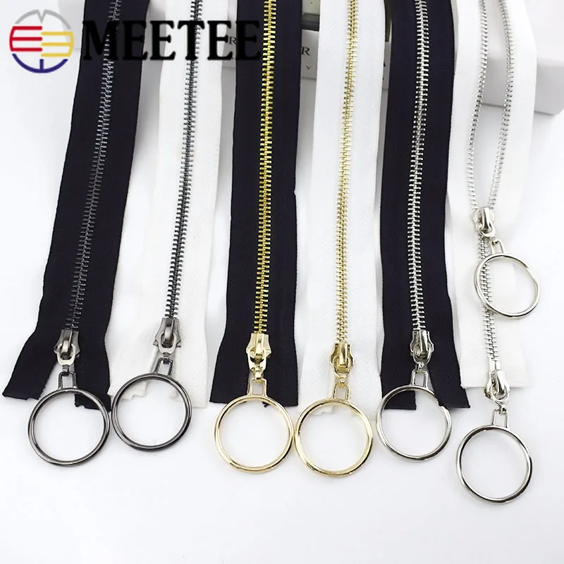 Meetee 5 #85 см 120 Металлические молнии с открытым концом двойные/Сигаретные кольца