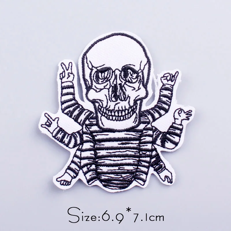 

Shark Patches For Clothing Iron On Embroidered Strong Bear Patches For Clothes Appliques For T-shirt Badges Punk/ skull Patch