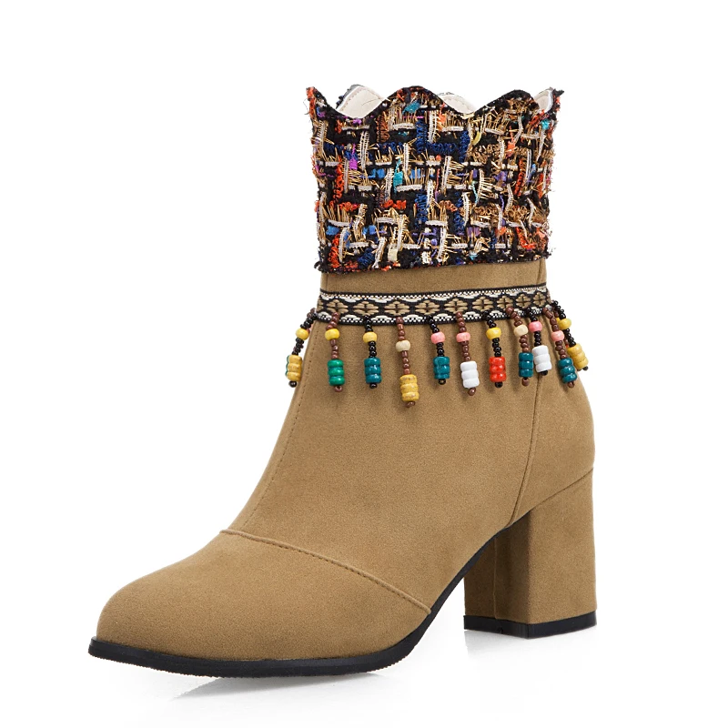 Lucyever/ботильоны на не сужающемся книзу массивном каблуке Сезон осень-зима Женская