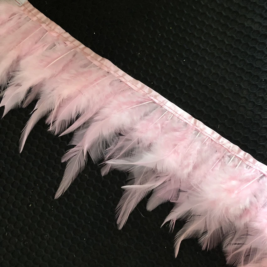 

Asia Ra 10M/ Lot Pink Dyed Rooster Hackle Feather Trims 10-15CM Width Chicken Saddle Feathers Trimming For Clothes Sewing Strips