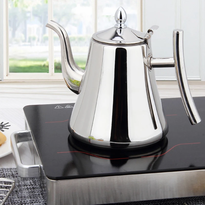 

1.5L Stainless Steel Teapot Coffee Pot with Filter Kettle Home Hotel Bar Restaurant Stainless Steel Kettle Pot Induction Cooker