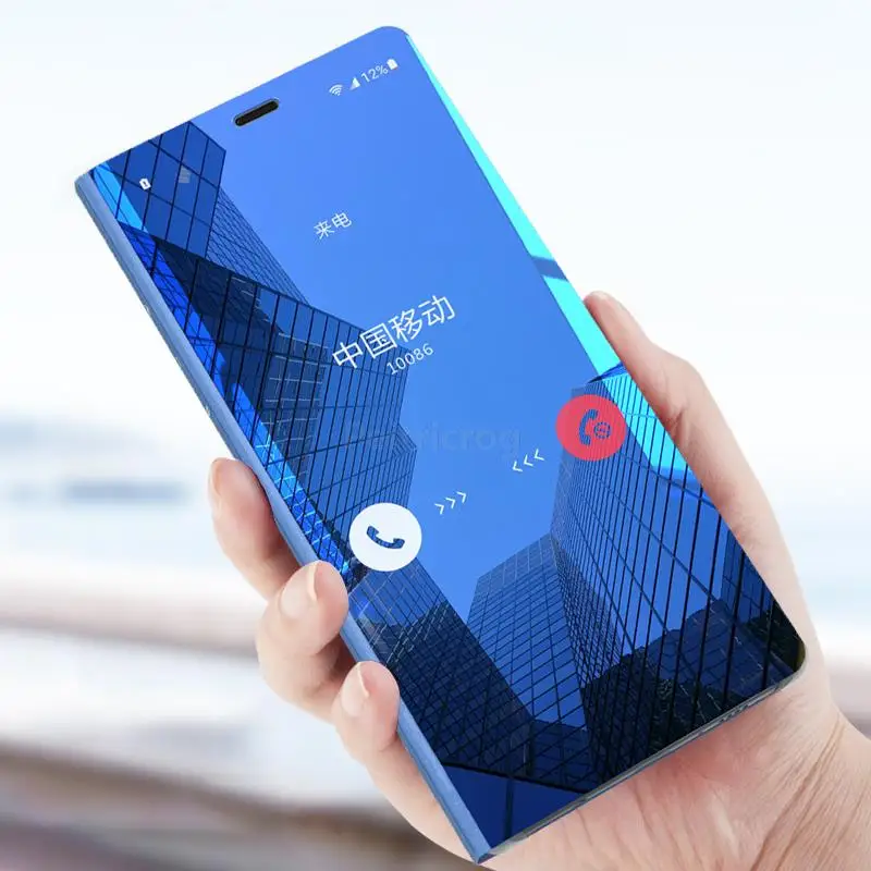 Умный прозрачный зеркальный флип-чехол для телефона Samsung Galaxy S21 Ultra S20 FE S10 Plus Note 20 10