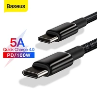 baseus 100w usb c to usb type c cable for xiaomi redmi note 8 pro quick charge 4 0 pd 100w fast charger for macbook ipad pro