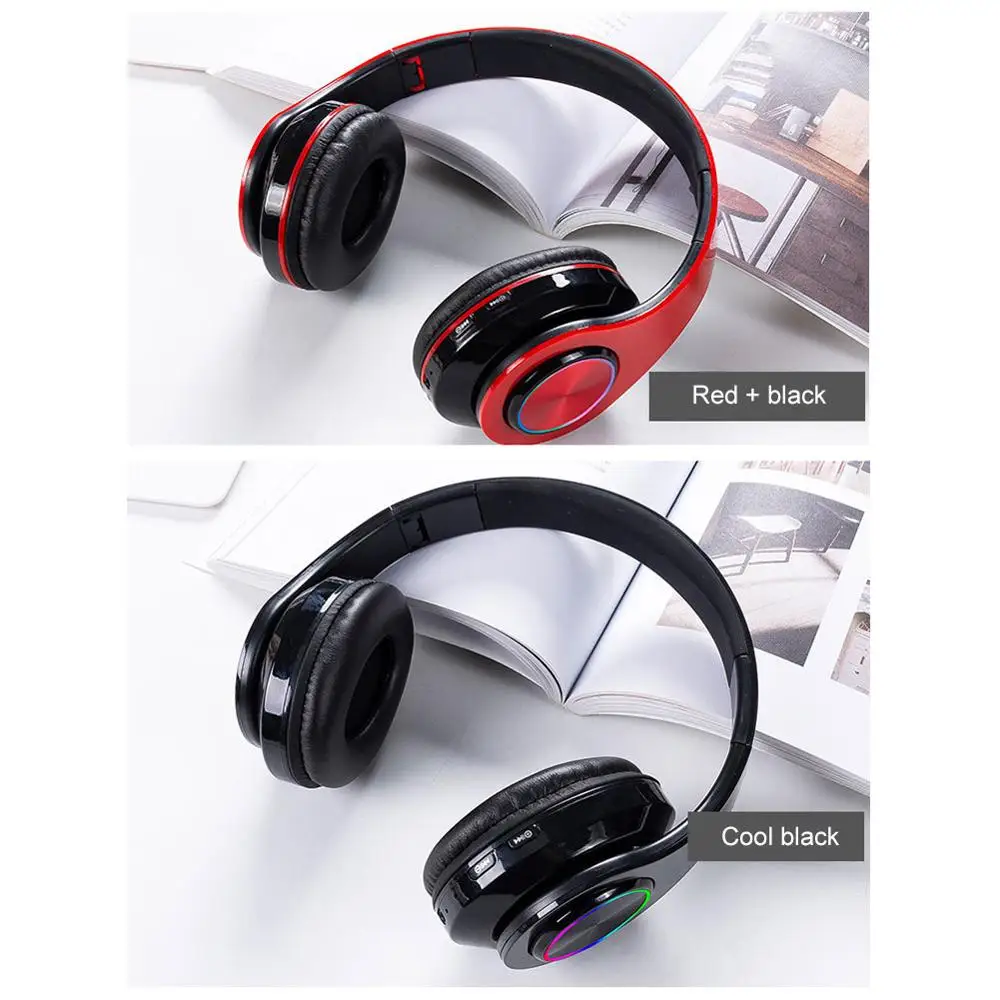 

2020 new wireless luminous bluetooth headset headset stereo bluetooth headset foldable