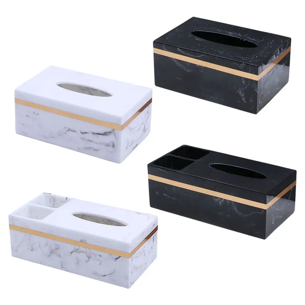 

Resin Tissue Dispenser Desk Organizer Household Tissue Case Tissue Box Paper Container for Car Dresser Bedroom Hotel Decor