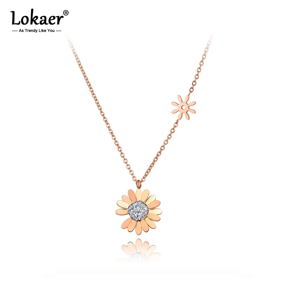 Lokaer оригинальное новое ожерелье из титановой стали с подвеской в виде цветка