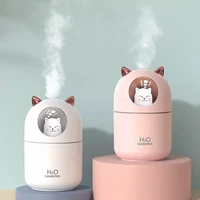 300ml air humidifier cute pet usb ultrasonic cool purifier mist maker essential oil aroma diffuser color led lamp for car home
